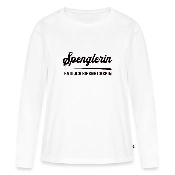 Spenglerin Chefin Selbstständigkeit Firma Gründen - Frauen Premium Bio Langarmshirt - Weiß - Vorne - Julia (174cm)