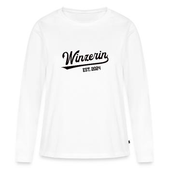 Winzerin 2024 Beruf Weinbäuerin Weingärtnerin Wein - Frauen Premium Bio Langarmshirt - Weiß - Vorne - Julia (174cm)
