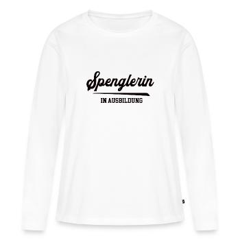 Spenglerin in Ausbildung Spenglerausbildung Bau - Frauen Premium Bio Langarmshirt - Weiß - Vorne - Julia (174cm)