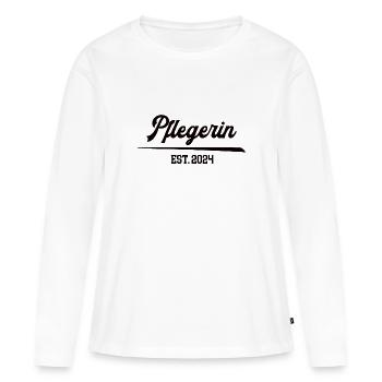 Pflegerin seit 2024 Pflegefachfrau Pflegekraft - Frauen Premium Bio Langarmshirt - Weiß - Vorne - Julia (174cm)