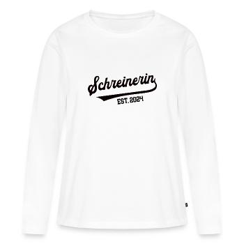 Schreinerin 2024 Beruf Schreinerei Lehre Azubi - Frauen Premium Bio Langarmshirt - Weiß - Vorne - Julia (174cm)