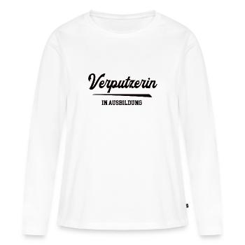 Verputzerin in Ausbildung Verputzerausbildung - Frauen Premium Bio Langarmshirt - Weiß - Vorne - Julia (174cm)
