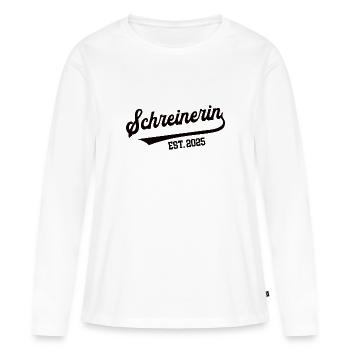 Schreinerin 2025 Beruf Schreinerei Schreiner Azubi - Frauen Premium Bio Langarmshirt - Weiß - Vorne - Julia (174cm)