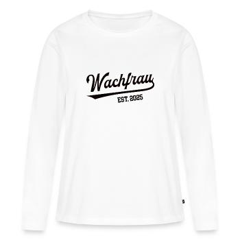 Wachfrau 2025 Beruf Wachmann Wachdienst Secruity - Frauen Premium Bio Langarmshirt - Weiß - Vorne - Julia (174cm)