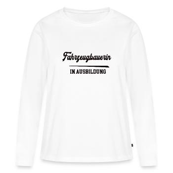 Fahrzeugbauerin in Ausbildung Fahrzeugbau Lehre - Frauen Premium Bio Langarmshirt - Weiß - Vorne - Julia (174cm)