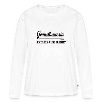 Gerüstbauerin Ausbildung Bestanden Azubi Gerüstbau - Frauen Premium Bio Langarmshirt - Weiß - Vorne - Julia (174cm)