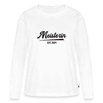 Meisterin Abschluss 2024 Meister Meisterprüfung - Frauen Premium Bio Langarmshirt - Weiß - Vorne - Julia (174cm)