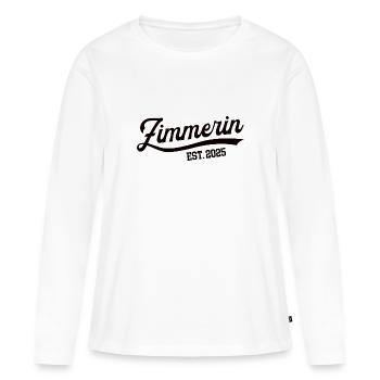Zimmerin 2025 Beruf Zimmerei Zimmerer Beruf - Frauen Premium Bio Langarmshirt - Weiß - Vorne - Julia (174cm)