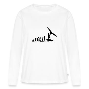 Évolution du foilwing - T-shirt manches longues Premium bio Femme - blanc - Devant - Julia (174cm)