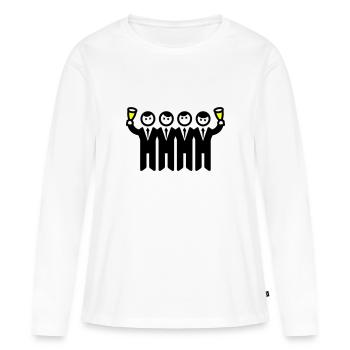 L’équipe de l’enterrement de vie de garçon et de garçon - T-shirt manches longues Premium bio Femme - blanc - Devant - Julia (174cm)