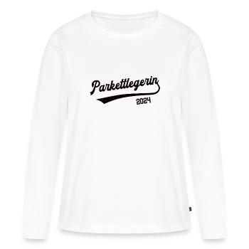 Parkettlegerin 2024 Beruf Parkettleger Tischlerin - Frauen Premium Bio Langarmshirt - Weiß - Vorne - Julia (174cm)
