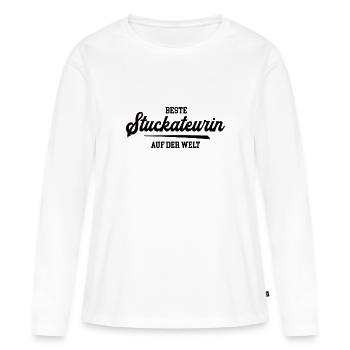 Beste Stuckateurin Chefin Stuckateur Frauen Chefin - Frauen Premium Bio Langarmshirt - Weiß - Vorne - Julia (174cm)
