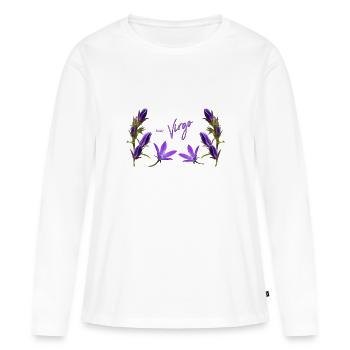 Vierge Signe du zodiaque Vierge Clocher - T-shirt manches longues Premium bio Femme - blanc - Devant - Julia (174cm)