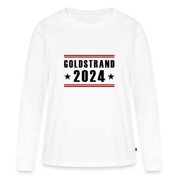 Sables d’or 2024 - T-shirt manches longues Premium bio Femme - blanc - Devant - Julia (174cm)