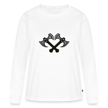 Axt Element - Frauen Premium Bio Langarmshirt - Weiß - Vorne - Julia (174cm)