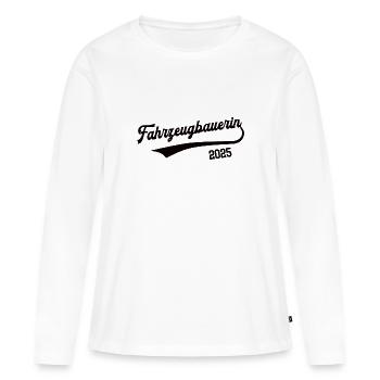 Fahrzeugbauerin 2025 Beruf Fahrzeugbauer KFZ Lehre - Frauen Premium Bio Langarmshirt - Weiß - Vorne - Julia (174cm)