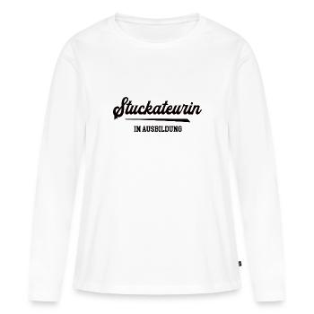 Stuckateurin in Ausbildung Stuckateurausbildung - Frauen Premium Bio Langarmshirt - Weiß - Vorne - Julia (174cm)