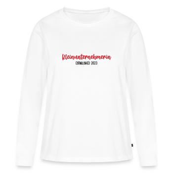 Unternehmerin 2023 Kleingewerbe Chefin Startup - Frauen Premium Bio Langarmshirt - Weiß - Vorne - Julia (174cm)