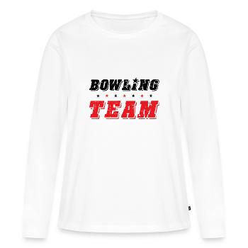 Équipe de bowling - T-shirt manches longues Premium bio Femme - blanc - Devant - Julia (174cm)