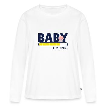 Baby Loading Schwangerschaft - Frauen Premium Bio Langarmshirt - Weiß - Vorne - Julia (174cm)