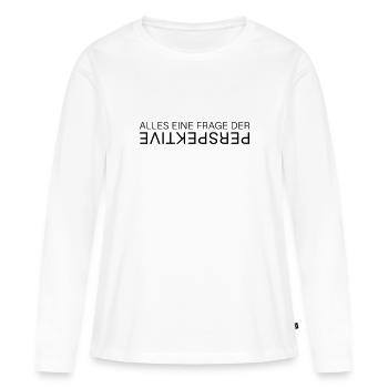 PERSPEKTIVE - Frauen Premium Bio Langarmshirt - Weiß - Vorne - Julia (174cm)