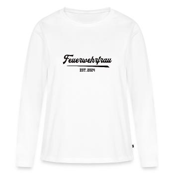 Feuerwehrfrau 2024 Feuerwehr Frauen FFW Beruf - Frauen Premium Bio Langarmshirt - Weiß - Vorne - Julia (174cm)