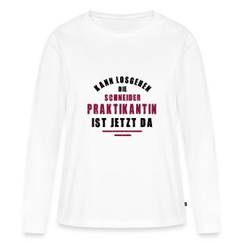 Praktikantin Schneiderin Praktikum Schneiderei - Frauen Premium Bio Langarmshirt - Weiß - Vorne - Julia (174cm)