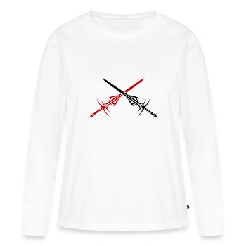 Schwert Element - Frauen Premium Bio Langarmshirt - Weiß - Vorne - Julia (174cm)