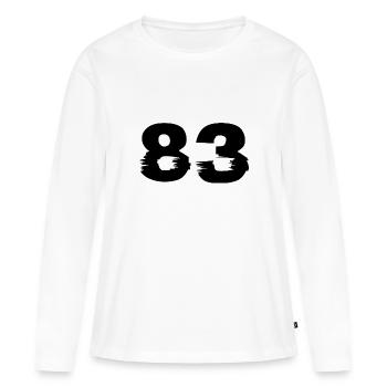83 number - Women's Premium Organic Long Sleeve Shirt - white - Front - Julia (174cm)