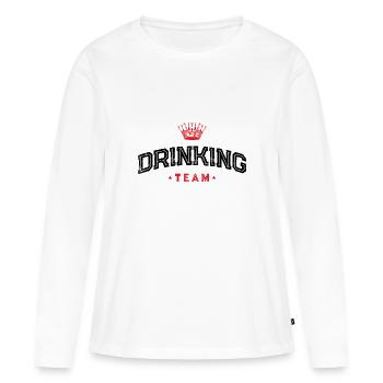Équipe de consommation d’alcool - T-shirt manches longues Premium bio Femme - blanc - Devant - Julia (174cm)