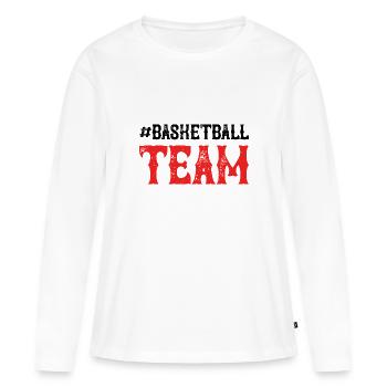 Équipe de basket-ball - T-shirt manches longues Premium bio Femme - blanc - Devant - Julia (174cm)