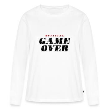 Citation Game Over - T-shirt manches longues Premium bio Femme - blanc - Devant - Julia (174cm)