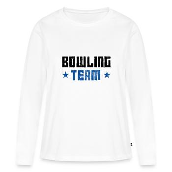 Équipe de bowling - T-shirt manches longues Premium bio Femme - blanc - Devant - Julia (174cm)