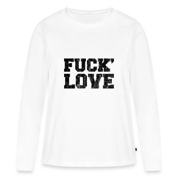 FUCK LOVE - Women's Premium Organic Long Sleeve Shirt - white - Front - Julia (174cm)