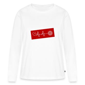 Roulette Pulse Heart - T-shirt manches longues Premium bio Femme - blanc - Devant - Julia (174cm)