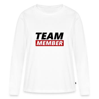 Membres de l’équipe - T-shirt manches longues Premium bio Femme - blanc - Devant - Julia (174cm)