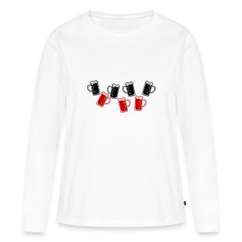 Icône de chope de bière - T-shirt manches longues Premium bio Femme - blanc - Devant - Julia (174cm)