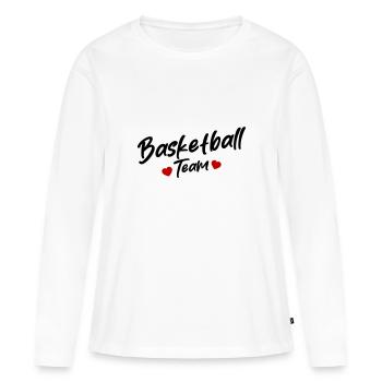 Équipe de basket-ball - T-shirt manches longues Premium bio Femme - blanc - Devant - Julia (174cm)