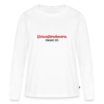 Unternehmerin 2025 Kleingewerbe Chefin Startup - Frauen Premium Bio Langarmshirt - Weiß - Vorne - Julia (174cm)