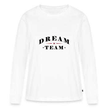 Équipe de rêve - T-shirt manches longues Premium bio Femme - blanc - Devant - Julia (174cm)