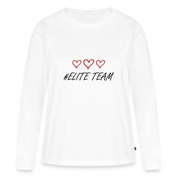 Amour du cœur de l’équipe d’élite - T-shirt manches longues Premium bio Femme - blanc - Devant - Julia (174cm)