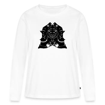 The Monster Black - Frauen Premium Bio Langarmshirt - Weiß - Vorne - Julia (174cm)