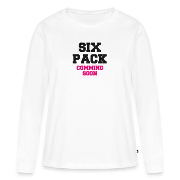 Six pack - Frauen Premium Bio Langarmshirt - Weiß - Vorne - Julia (174cm)