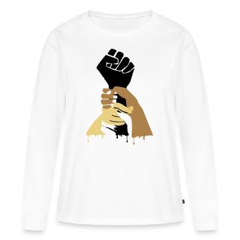 Solidarity - One Struggle - One Fight - Women's Premium Organic Long Sleeve Shirt - white - Front - Julia (174cm)