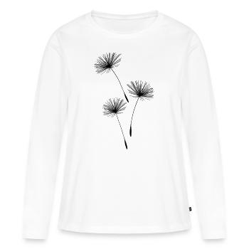 Pissenlit pissenlit fleurs - T-shirt manches longues Premium bio Femme - blanc - Devant - Julia (174cm)