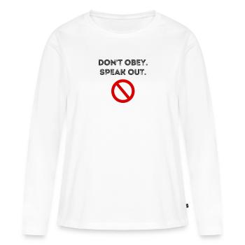 Droits fondamentaux Démocratie Interdiction censure Liberté - T-shirt manches longues Premium bio Femme - blanc - Devant - Julia (174cm)