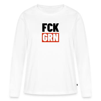 Politique Démocratie verte Liberté d’expression - T-shirt manches longues Premium bio Femme - blanc - Devant - Julia (174cm)