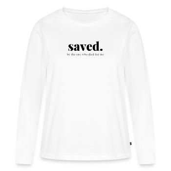 jezus christelijk bijbel kruis geschenk bid god - Vrouwen Premium Bio shirt met lange mouwen - wit - Voor - Julia (174cm)