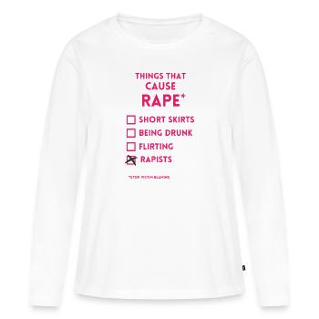 Féminisme Femmes Émancipation Politique Cadeau - T-shirt manches longues Premium bio Femme - blanc - Devant - Julia (174cm)