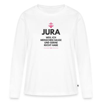 Law Jura Student Uni Gericht Anwalt - Frauen Premium Bio Langarmshirt - Weiß - Vorne - Julia (174cm)